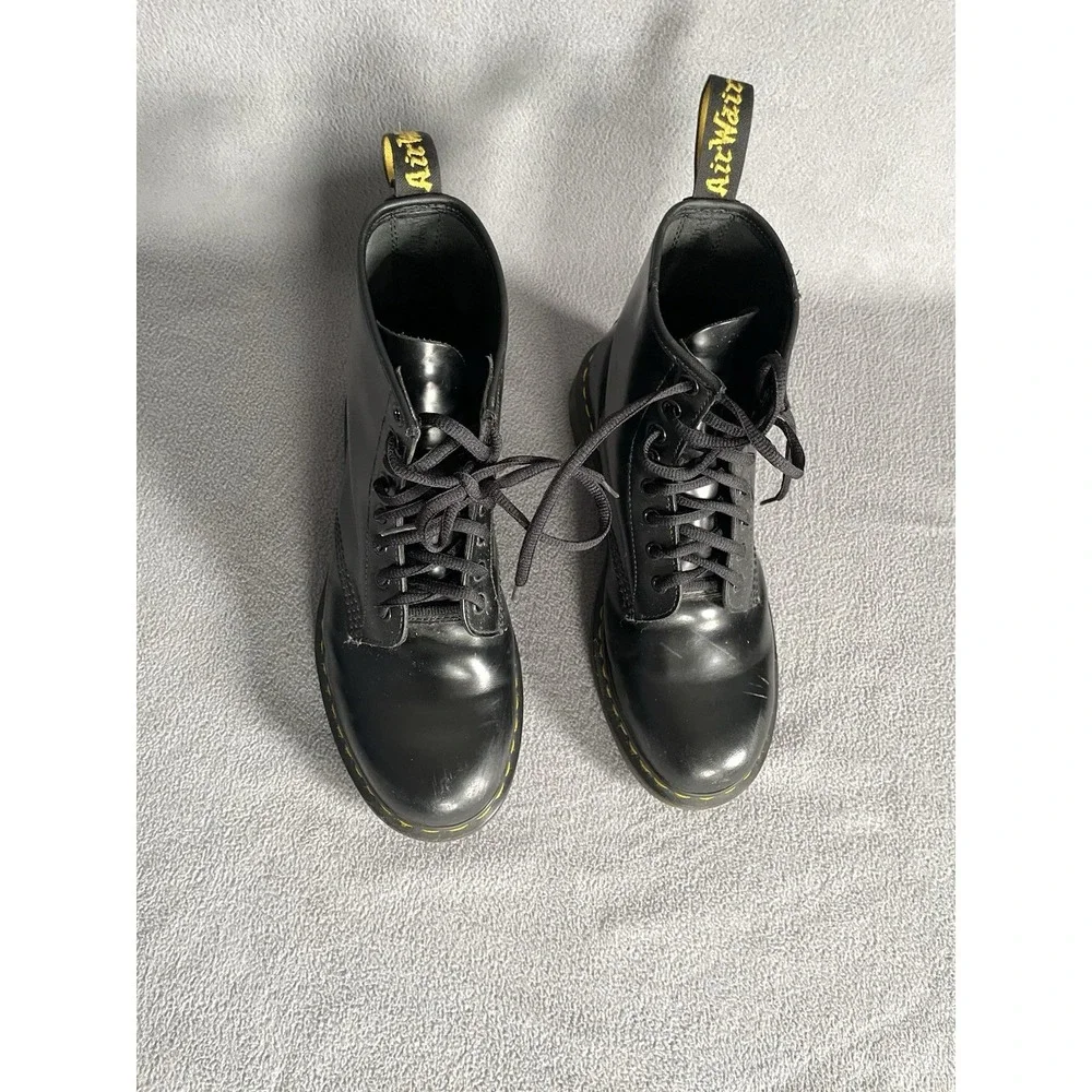 Dr. Martens 1460 Boots Men's Size 9 Black Leather Combat 8 Eyes Lace Up Women10